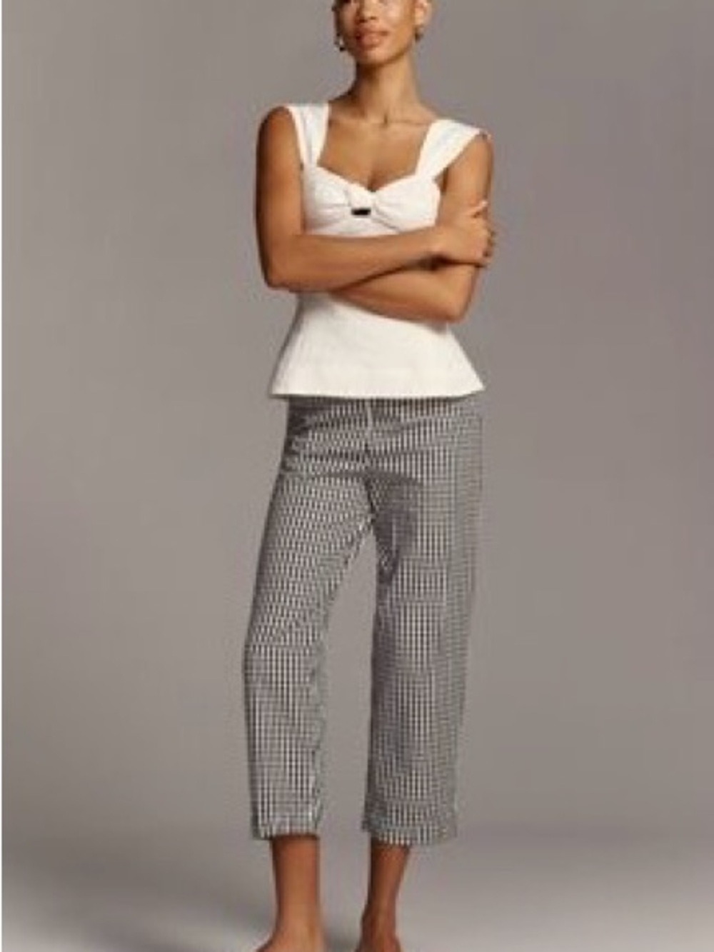 Reformation Faithful Claudine Cropped Pants- Black & White
